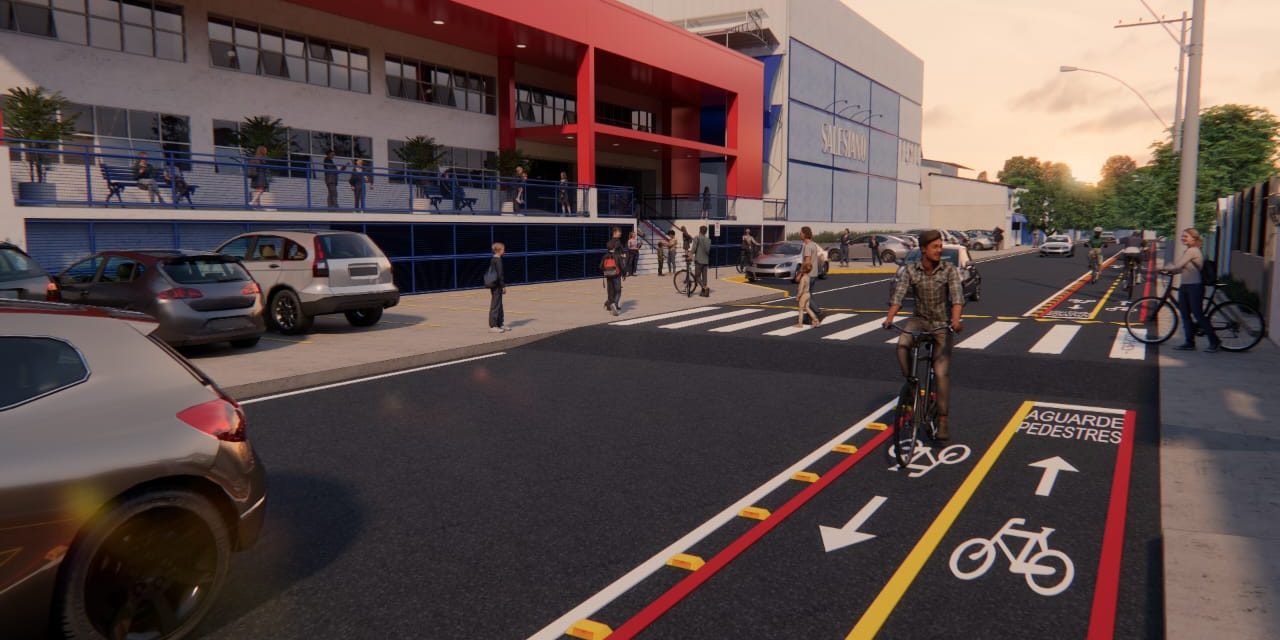 Nova ciclofaixa com travessia elevada é construída na Região Oceânica