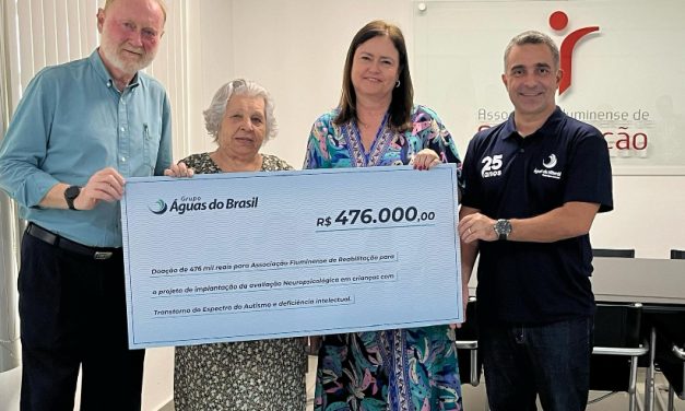Grupo Águas do Brasil faz doação para projeto da Associação Fluminense de Reabilitação