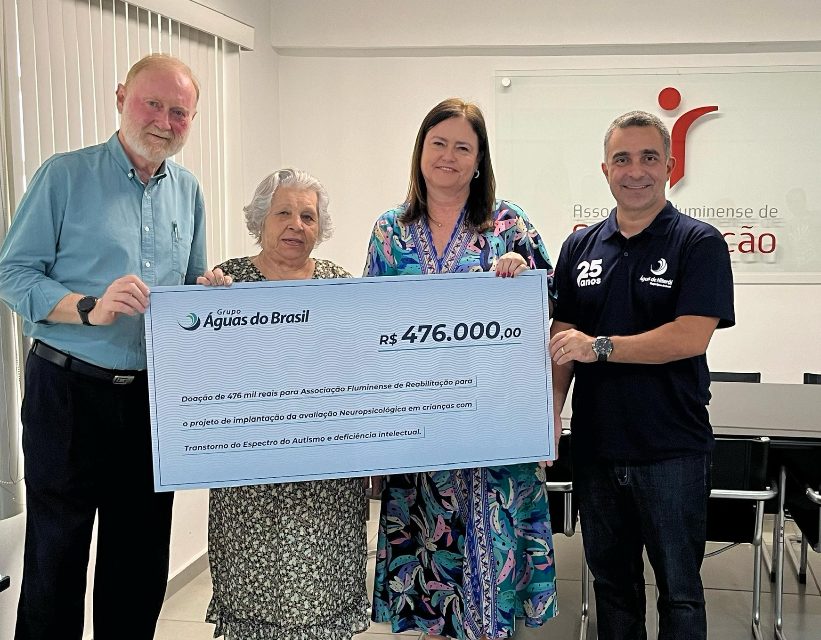 Grupo Águas do Brasil faz doação para projeto da Associação Fluminense de Reabilitação