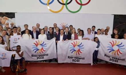 Rio-Niterói 2031 apresentam a logomarca da candidatura conjunta para a sede dos Jogos Pan-Americanos e Parapan-Americanos