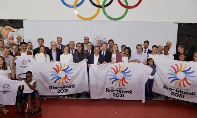 Rio-Niterói 2031 apresentam a logomarca da candidatura conjunta para a sede dos Jogos Pan-Americanos e Parapan-Americanos